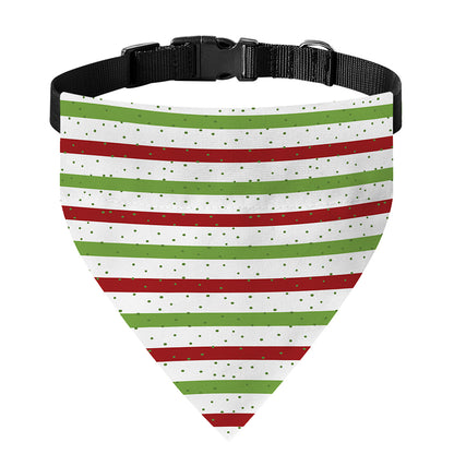 Merry Christmas Striped Pattern Print Over The Collar Dog Bandana