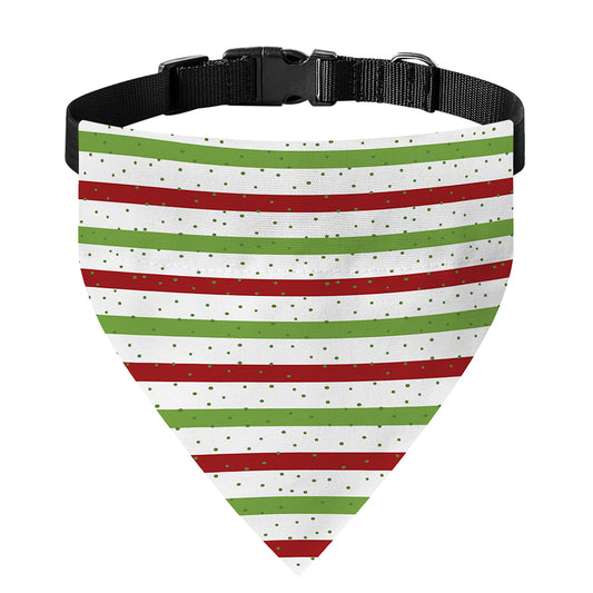 Merry Christmas Striped Pattern Print Over The Collar Dog Bandana