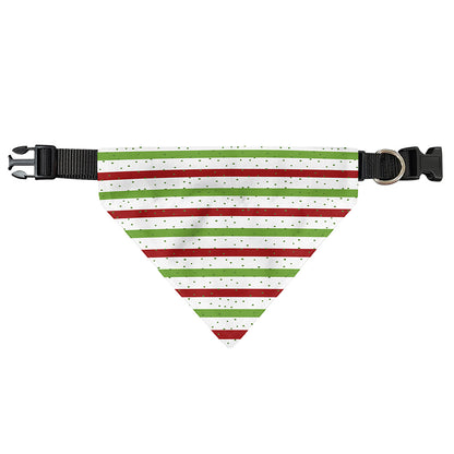 Merry Christmas Striped Pattern Print Over The Collar Dog Bandana
