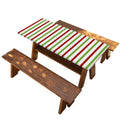 Merry Christmas Striped Pattern Print Picnic Table Cover