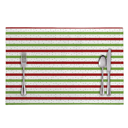 Merry Christmas Striped Pattern Print Placemat