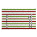 Merry Christmas Striped Pattern Print Placemat
