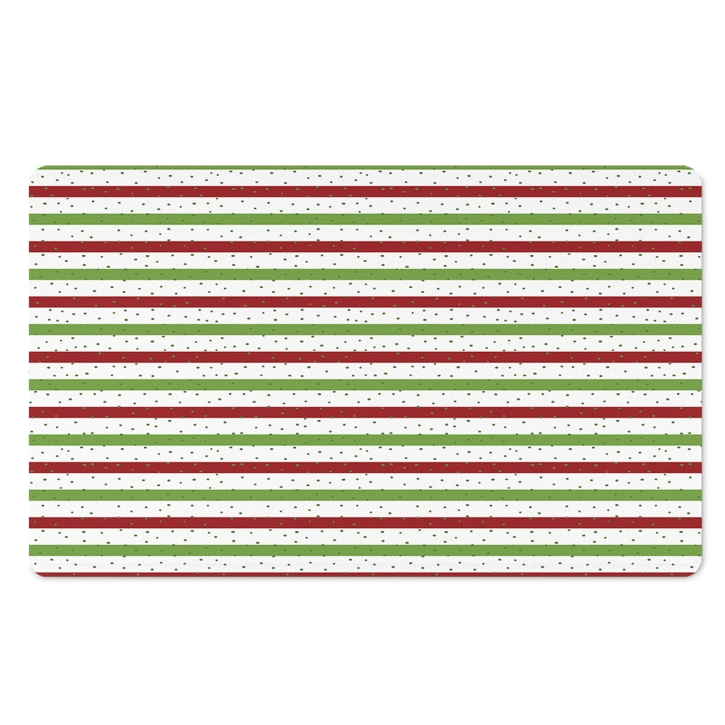 Merry Christmas Striped Pattern Print Polyester Doormat