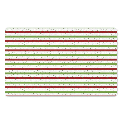 Merry Christmas Striped Pattern Print Polyester Doormat