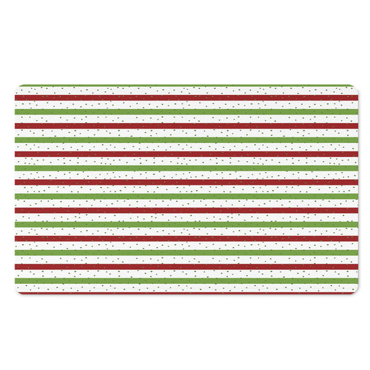 Merry Christmas Striped Pattern Print Polyester Doormat
