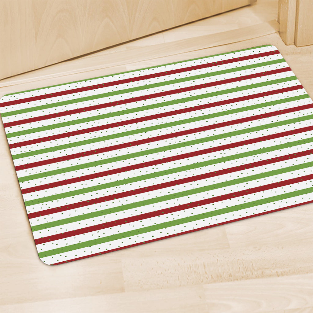 Merry Christmas Striped Pattern Print Polyester Doormat