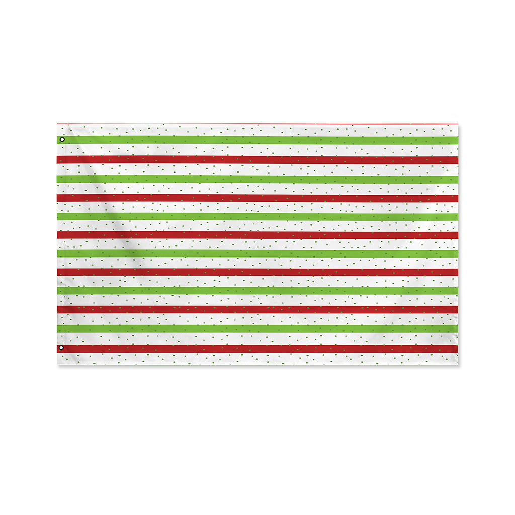 Merry Christmas Striped Pattern Print Polyester Flag