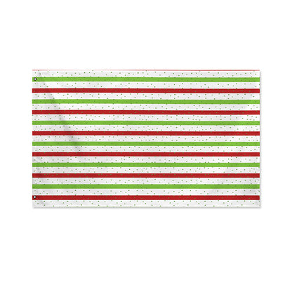Merry Christmas Striped Pattern Print Polyester Flag