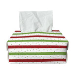 Merry Christmas Striped Pattern Print Rectangle Tissue Box Cover