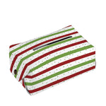 Merry Christmas Striped Pattern Print Rectangle Tissue Box Cover