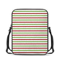 Merry Christmas Striped Pattern Print Rectangular Crossbody Bag