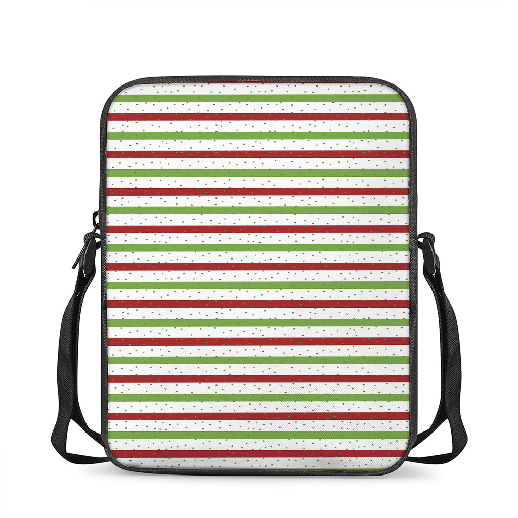 Merry Christmas Striped Pattern Print Rectangular Crossbody Bag