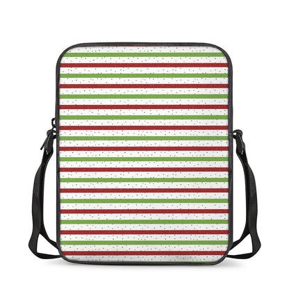 Merry Christmas Striped Pattern Print Rectangular Crossbody Bag