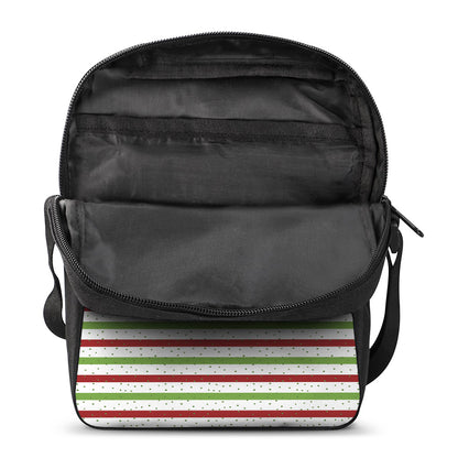 Merry Christmas Striped Pattern Print Rectangular Crossbody Bag