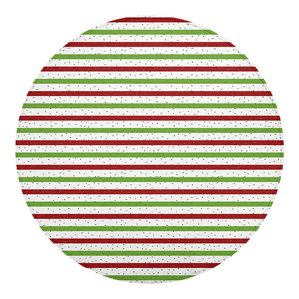 Merry Christmas Striped Pattern Print Round Blanket