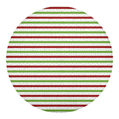 Merry Christmas Striped Pattern Print Round Blanket