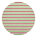 Merry Christmas Striped Pattern Print Round Blanket