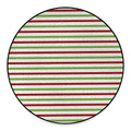 Merry Christmas Striped Pattern Print Round Floor Mat