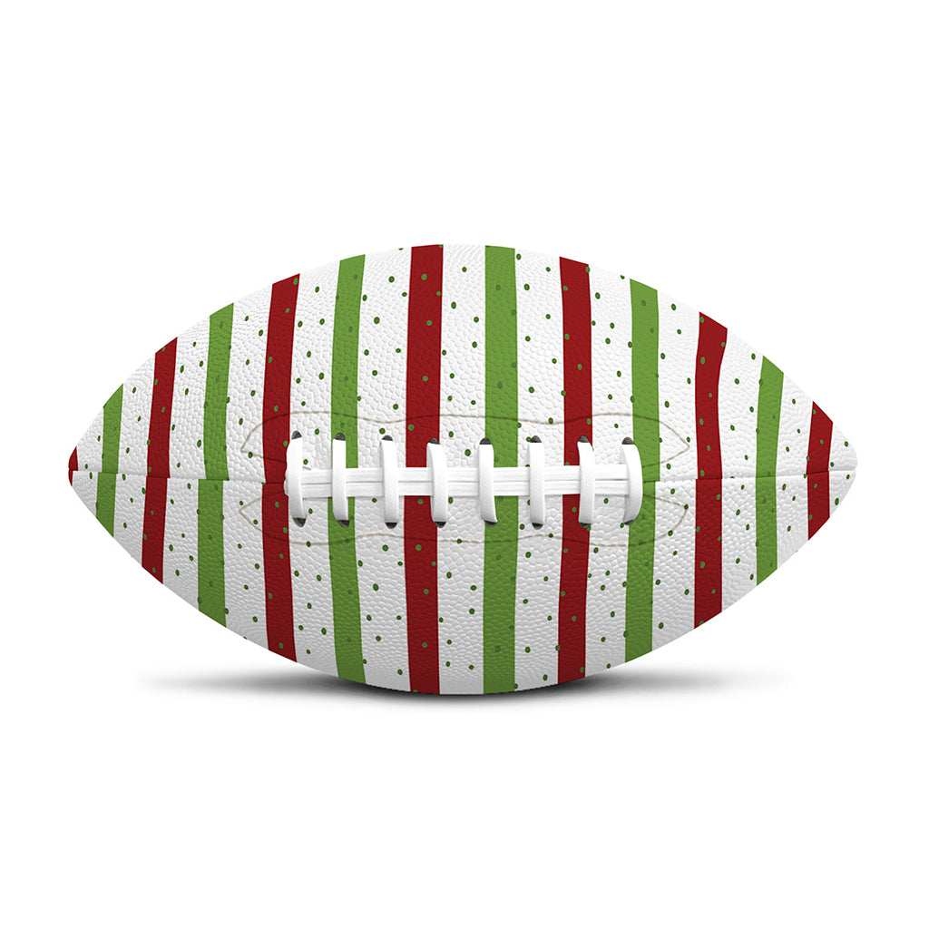 Merry Christmas Striped Pattern Print Rugby Ball