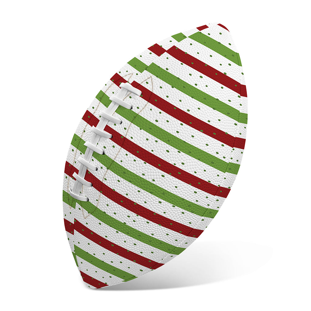 Merry Christmas Striped Pattern Print Rugby Ball