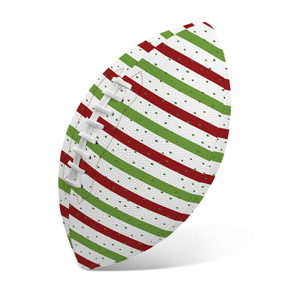 Merry Christmas Striped Pattern Print Rugby Ball