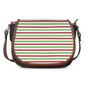 Merry Christmas Striped Pattern Print Saddle Bag