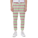 Merry Christmas Striped Pattern Print Scuba Joggers