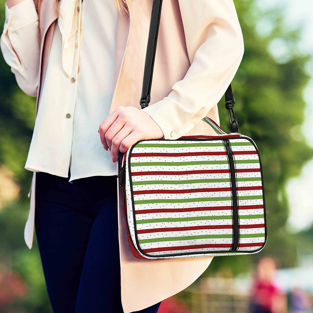 Merry Christmas Striped Pattern Print Shoulder Strap Bible Bag