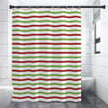 Merry Christmas Striped Pattern Print Shower Curtain