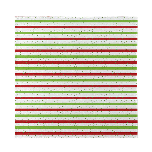 Merry Christmas Striped Pattern Print Silk Bandana