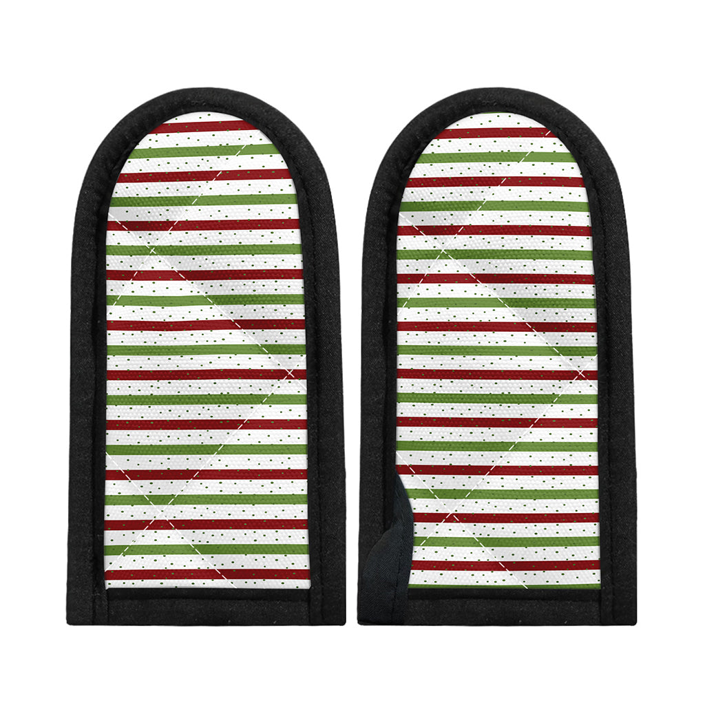 Merry Christmas Striped Pattern Print Skillet Handle Cover