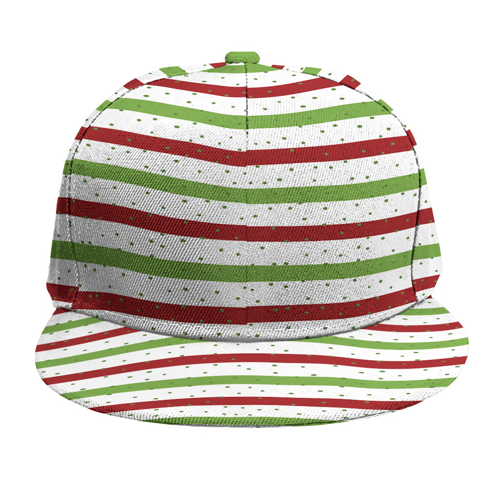 Merry Christmas Striped Pattern Print Snapback Cap