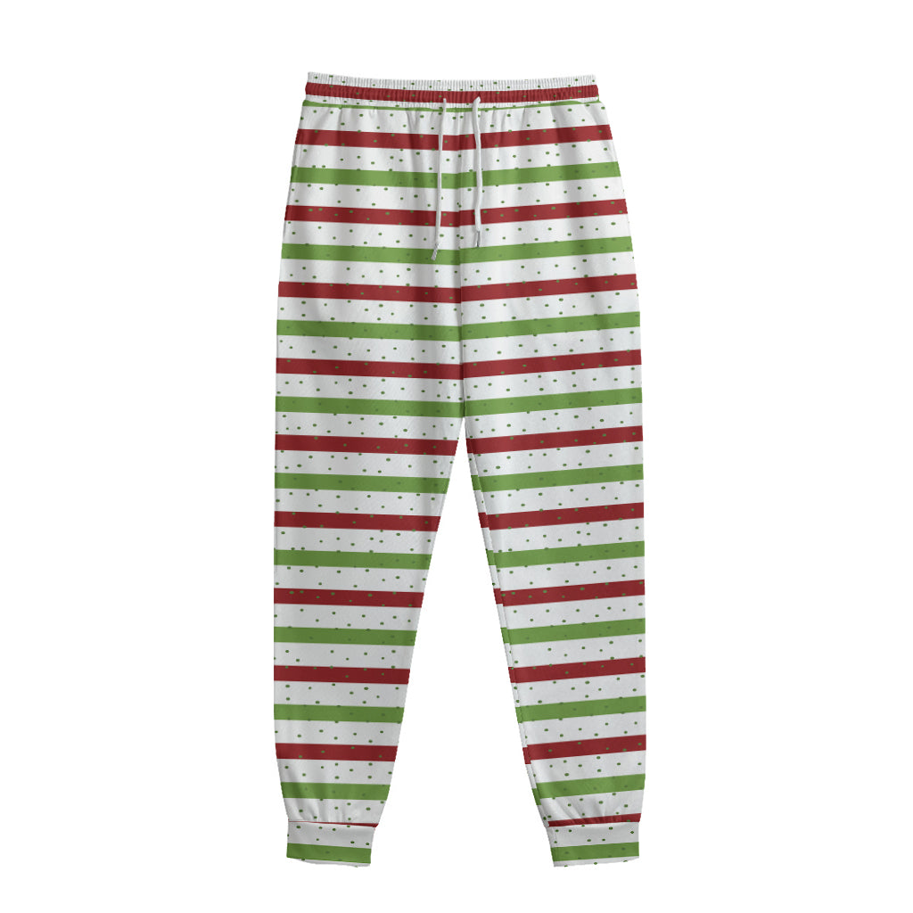 Merry Christmas Striped Pattern Print Sweatpants