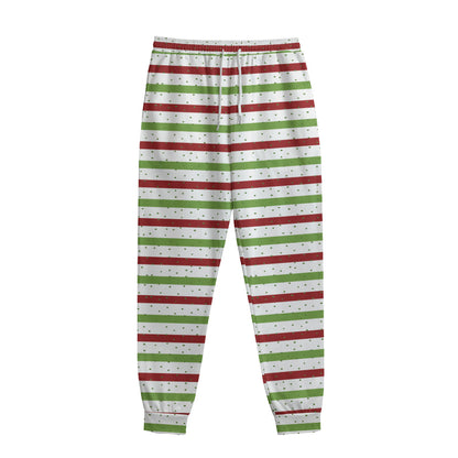 Merry Christmas Striped Pattern Print Sweatpants