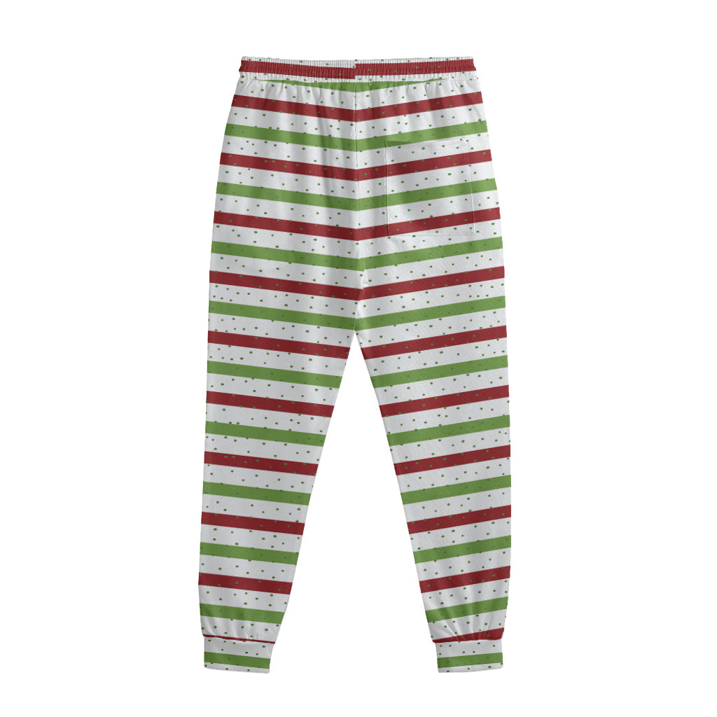 Merry Christmas Striped Pattern Print Sweatpants