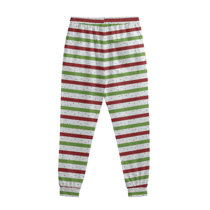 Merry Christmas Striped Pattern Print Sweatpants