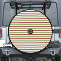 Merry Christmas Striped Pattern Print Tire Cover With Camera Hole