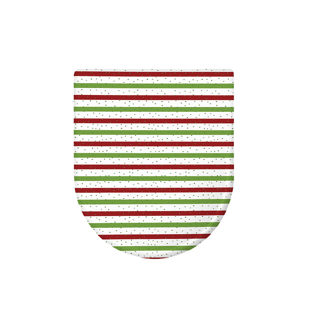 Merry Christmas Striped Pattern Print Toilet Lid Cover