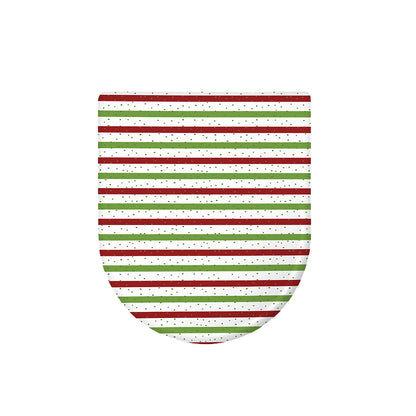 Merry Christmas Striped Pattern Print Toilet Lid Cover