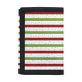 Merry Christmas Striped Pattern Print Trifold Wallet