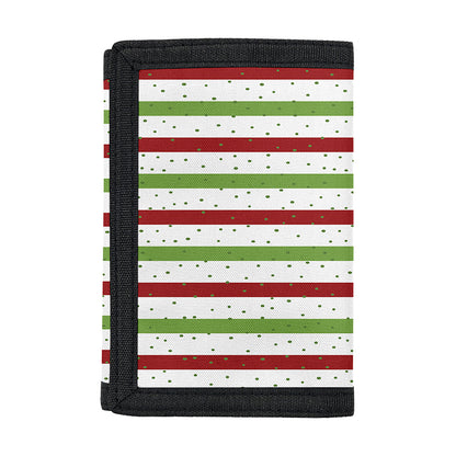 Merry Christmas Striped Pattern Print Trifold Wallet