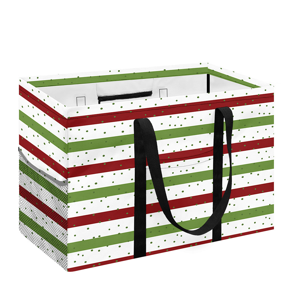 Merry Christmas Striped Pattern Print Utility Tote Bag