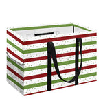 Merry Christmas Striped Pattern Print Utility Tote Bag