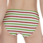 Merry Christmas Striped Pattern Print Women's Panties