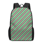 Merry Christmas Stripes Pattern Print 17 Inch Backpack