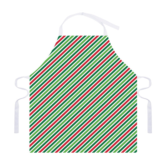 Merry Christmas Stripes Pattern Print Adjustable Apron