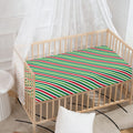 Merry Christmas Stripes Pattern Print Baby Crib Sheet