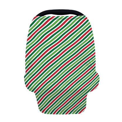 Merry Christmas Stripes Pattern Print Baby Seat Cover