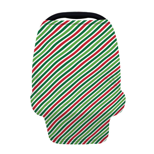 Merry Christmas Stripes Pattern Print Baby Seat Cover