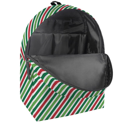 Merry Christmas Stripes Pattern Print Backpack
